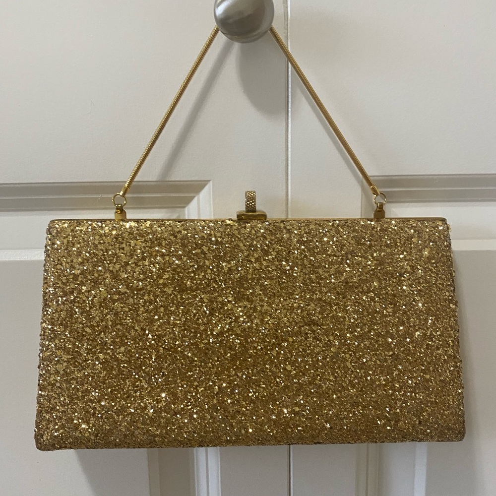 Gold Glitter Clutch Bag John Hort